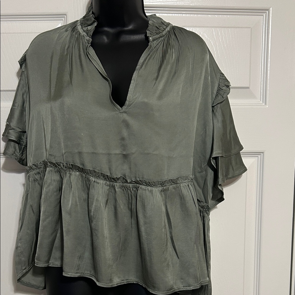 Elegant Olive Green Women's Top